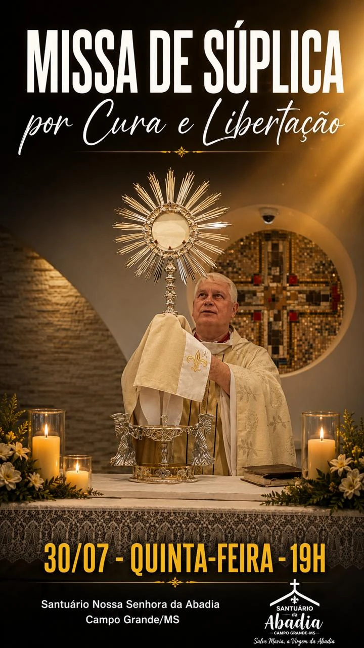 Missa de súplica por cura e libertação no Santuário da Abadia